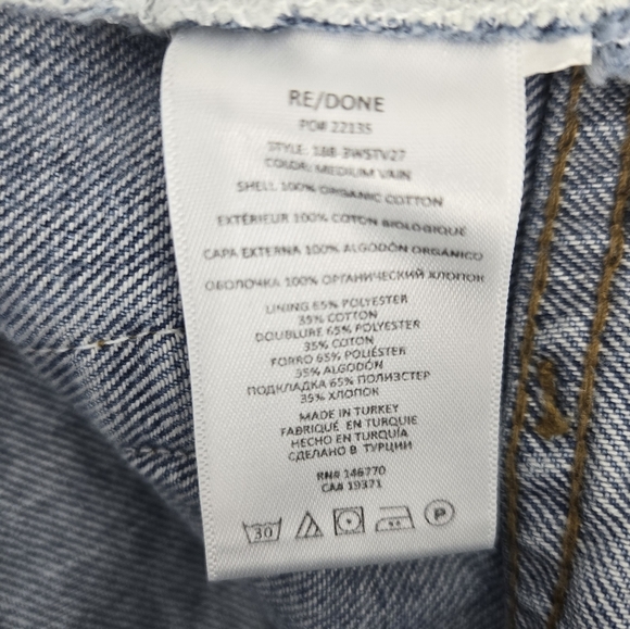 Re/ Done Jeans 70's Stove Pipe Mid Wash Raw Hem - Picture 13 of 15